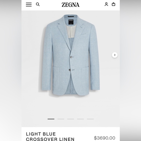 Ermenegildo Zegna pure linen blazer light blue. Runway item then dry cleaned - Picture 2 of 9